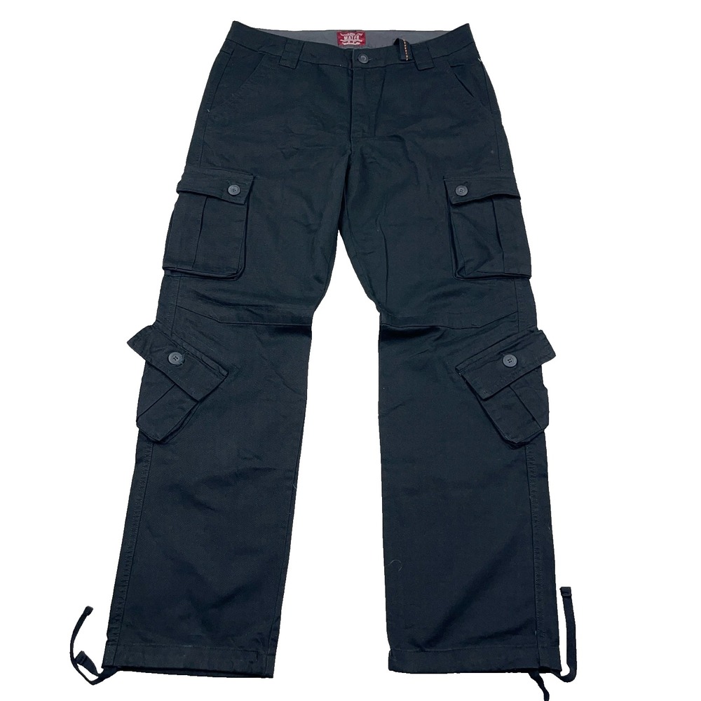 Match Cargo Pants Men 36x32 Black Paratropper Baggy Utility Skate Retro Y2K